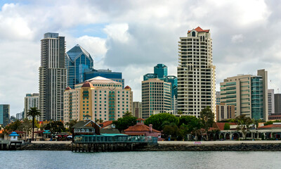 San Diego closeup view of from bay,state California,United States of America.