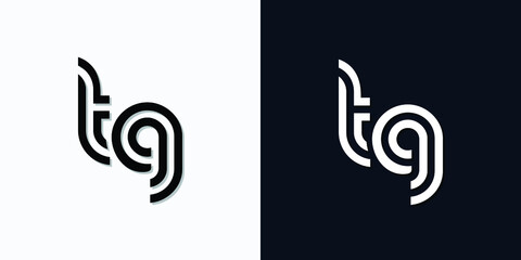Modern Abstract Initial letter TG logo. This icon incorporate with two abstract typeface in the creative way. It will be suitable for which company or brand name start those initial. - obrazy, fototapety, plakaty