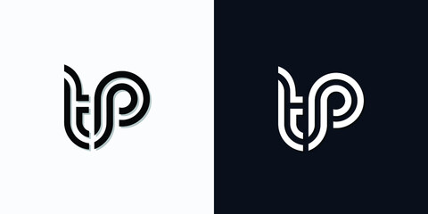 Modern Abstract Initial letter TP logo. This icon incorporate with two abstract typeface in the creative way. It will be suitable for which company or brand name start those initial.