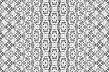 Seamless hand drawn pattern black and white