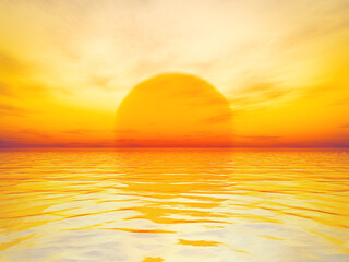 Obraz na płótnie Canvas golden sunset over the ocean