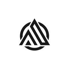 Fototapeta premium logo design inspiration for the letter AD triangle in a circle