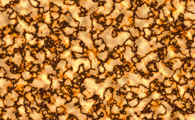 Liquid marble with glowing golden veins. Luxury abstract fluid art painting background alcohol ink technique, mixture of black, brown and gold paints.