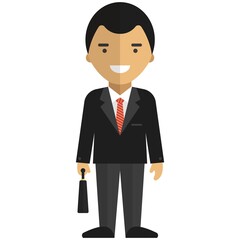 Businessman flat vector icon isolated on white background
