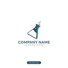 chemistry glass logo vector. science concept. isolated background