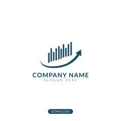 grow up logo investment vector. statistic for trade business. isolated background