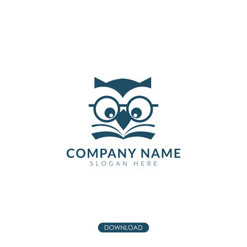 owl logo head minimal. Vector Illustration. Isolated Background