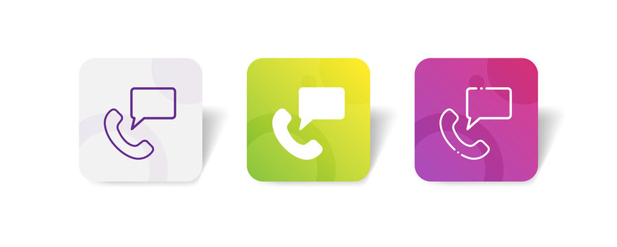 Phone Voice Mail Message Pixel Perfect Icon Set Bundle In Line, Solid, Glyph, 3d Gradient Style