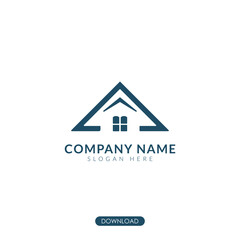 minimalist real estate logo. triangle roof concept