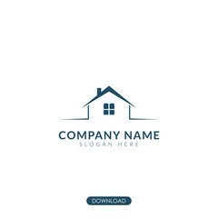 real estate icon. linier home concept logo. isolated background