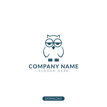 minimal owl illustration. Linear owl logo