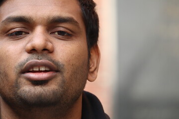 Obraz premium portrait of a man with a close up face 