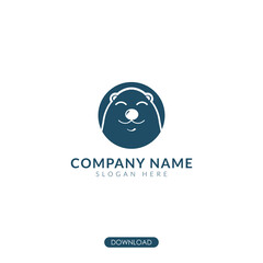 bear polar symbol in circle isolated background logo