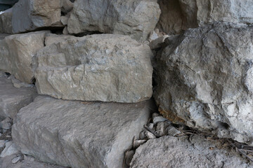 Boulders under a bridge - Mississauga Canada - 2021-02-14