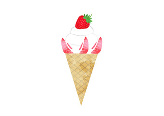 生いちごののったソフトクリーム　いちごソフト