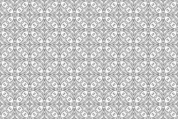 Seamless hand drawn pattern black and white