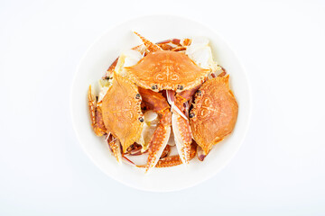 A plate of fresh flat crabs