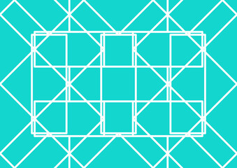 カクカク背景イラスト　ターコイズ