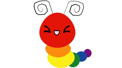 Cute rainbow worm