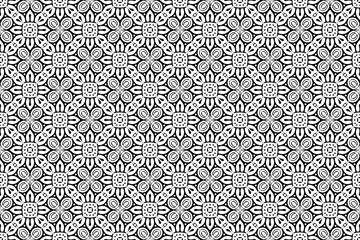 Seamless hand drawn pattern black and white