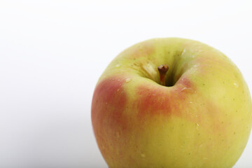 Red yellow apple isolated in white background