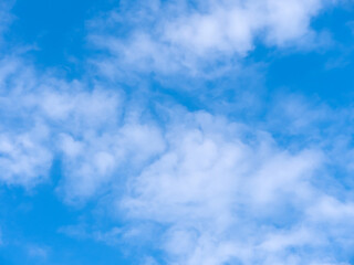 beautiful in nature of cloudscape the blue sky with white fluffy cloud fresh ozone in morning of sunny day for landscape and blur background