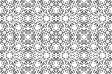 Seamless hand drawn pattern black and white