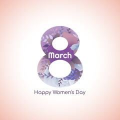 Happy Women's day 8 march flower design background