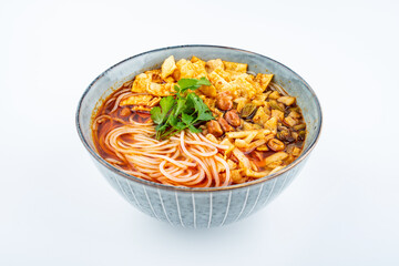 Chinese cuisine a bowl of Liuzhou snail noodles