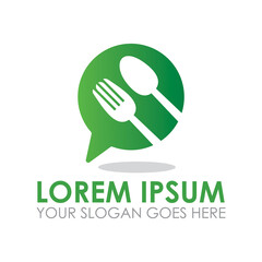 food chat vector , food talk logo