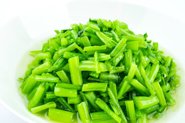 One dish of fried mustard seedlings