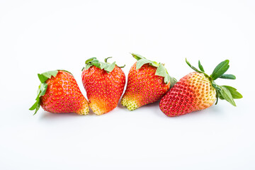 Fresh strawberries on white background