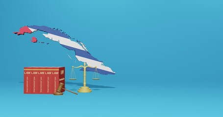 cuba law for TV infographics, social media content and free space can be used to display data in 3d rendering