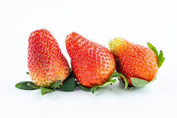 Fresh strawberries on white background