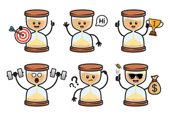 set of hourglass character design