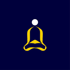 it is a logo of yoga man in which background is blue 