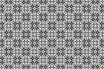 Seamless hand drawn pattern black and white
