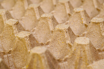 empty cardboard egg stand close-up for background