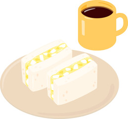 卵サンドとコーヒー