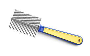 Grooming comb for pet on white background