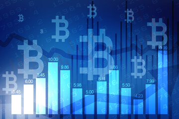 2d rendering bitcoin sign with graph
 