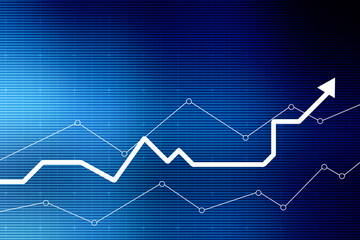 2d rendering Stock market online business concept. business Graph 