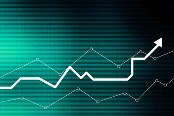 2d rendering Stock market online business concept. business Graph 