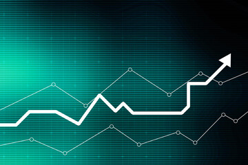 2d rendering Stock market online business concept. business Graph 