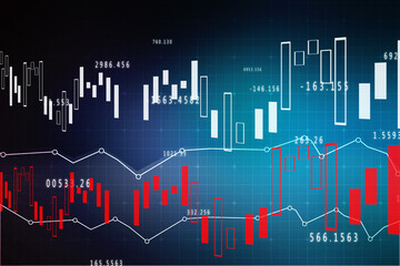 2d rendering Stock market online business concept. business Graph 