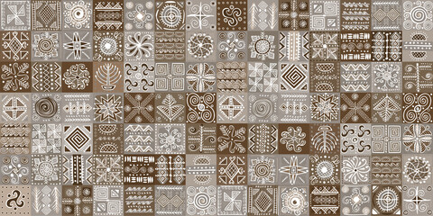brown color geometric pattern and shapes use for wall tiles and wall paper use