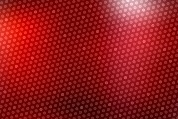 Red glass textured background decorated shimmering hexagonal pattern.