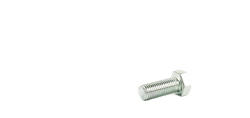 Steel bolts screws on a white background. Thread