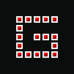 Initial letter G logo template with geometric diamond square illustration in flat design pictogram illustration