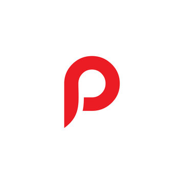 Red Modern P letter initial logo design template